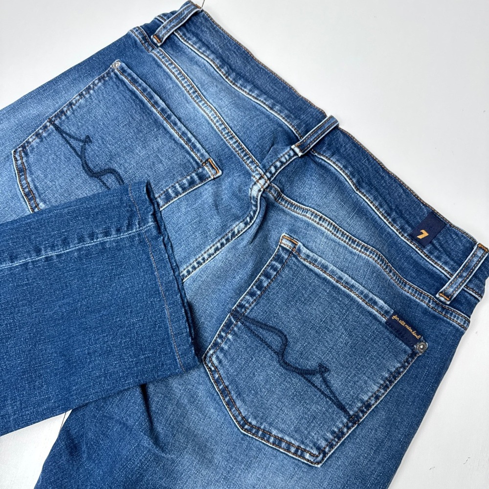 7 For All Mankind Slimmy Chosen Medium Blue Slim Fit Mens Jeans 34x32